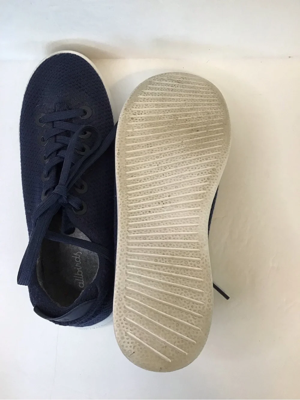 ALLBIRDS Tree Pipers Navy Knit Women’s Casual Lace Up White Sole Sneakers 9
